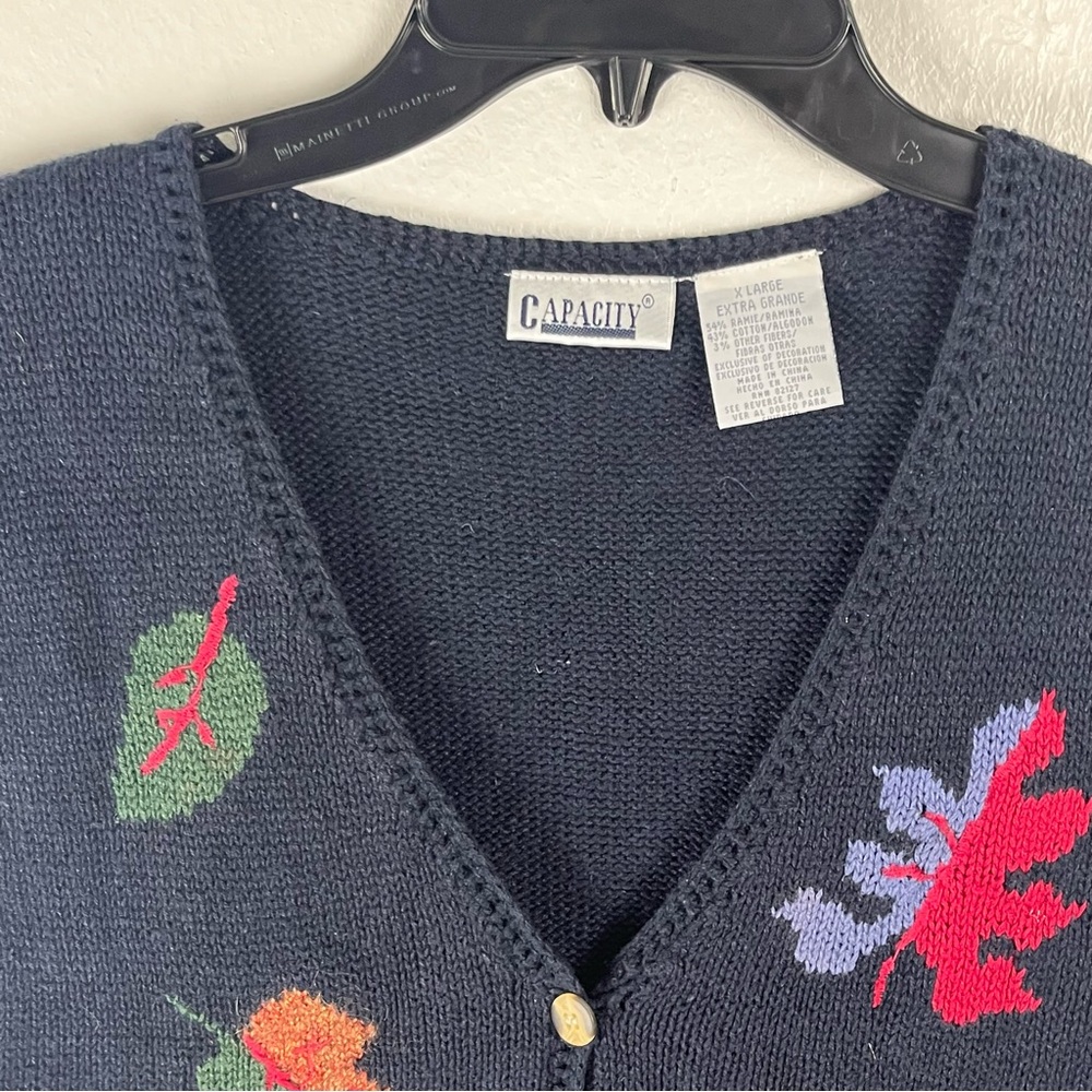 CAPACITY Vintage Fall Inspired V-Neck Button Cardigan Rustic Cabincore, Size XL - Picture 7 of 10